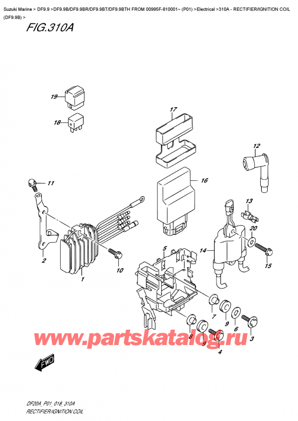  ,   ,  DF9.9B S/L FROM 00995F-810001~ (P01) , Rectifier/ignition  Coil  (Df9.9B)