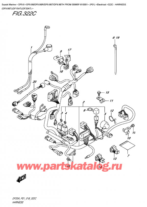   ,   , Suzuki DF9.9B TL FROM 00995F-810001~ (P01)   2018 ,   (Df9.9Bt) (Df15At) (Df20At)