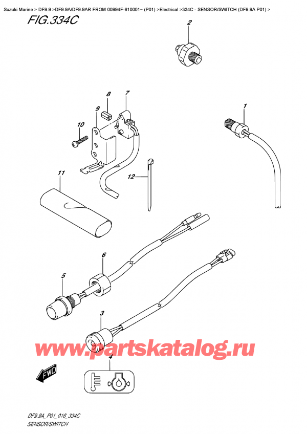  ,  , Suzuki DF9.9A/DF9.9AR FROM 00994F-610001~ (P01)    2016 , Sensor/switch (Df9.9A  P01) -    (Df9.9A P01)