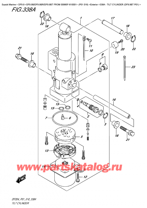  ,    ,  DF9.9B TL FROM 00995F-610001~ (P01 016)  , Tilt  Cylinder  (Df9.9Bt  P01) /   (Df9.9Bt P01)