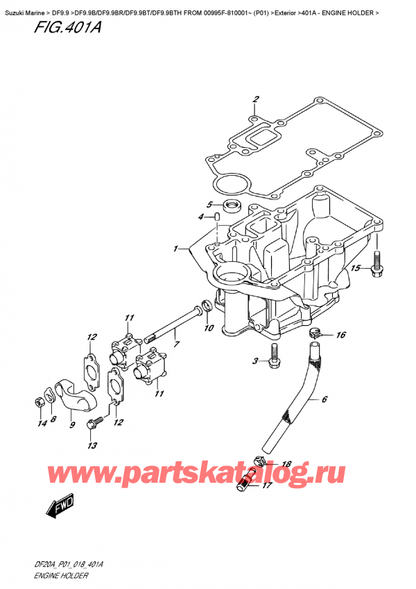  ,   , Suzuki DF9.9B RS / RL FROM 00995F-810001~ (P01), Engine  Holder /  