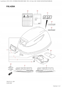 420A - Engine Cover ((Df9.9B,Df9.9Br):020) (420A -   () ( (Df9.9B, Df9.9Br) : 020))