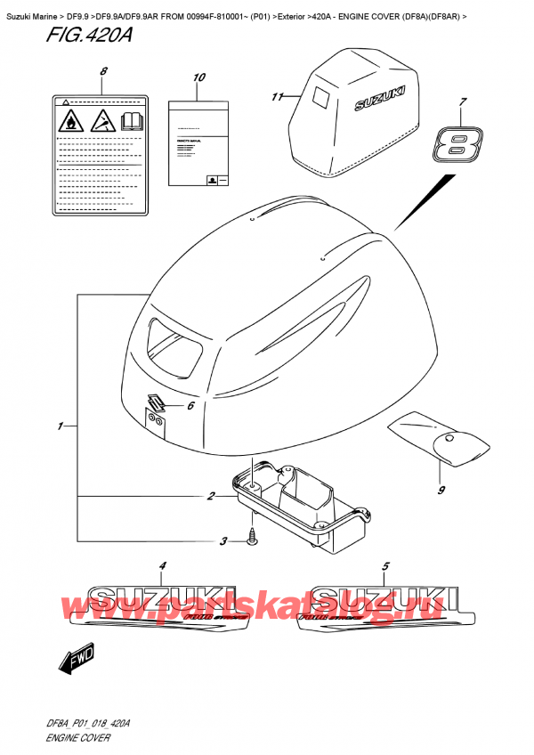   ,   , Suzuki DF9.9A S FROM 00994F-810001~ (P01),   () (Df8A) (Df8Ar)