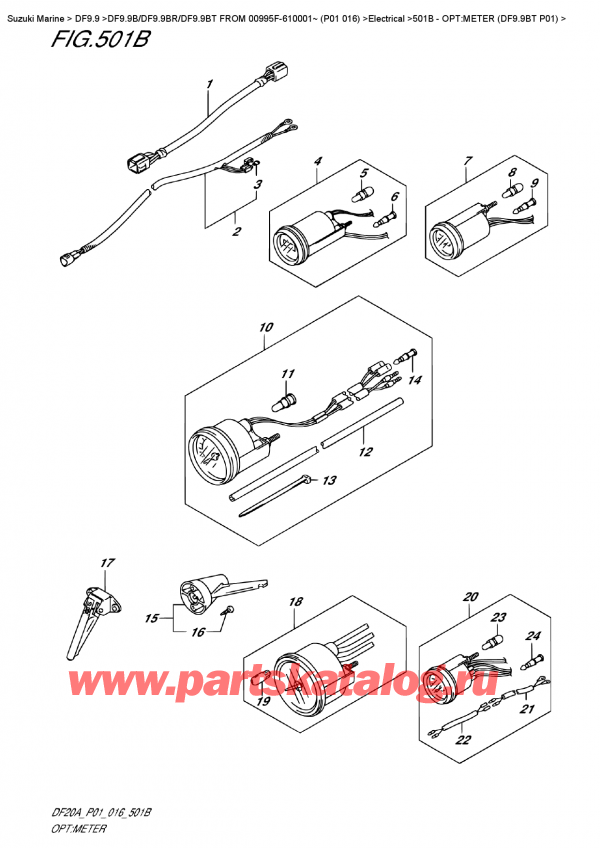 ,   , Suzuki DF9.9B TL FROM 00995F-610001~ (P01 016)    2016 , :  (Df9.9Bt P01)