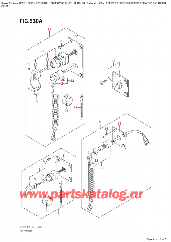   ,   , Suzuki Suzuki DF9.9B RS/RL FROM 00995F-140001~  (P01 021), Opt:switch  (Df9.9Br,Df9.9Bt,Df15Ar,Df15At,Df20Ar,