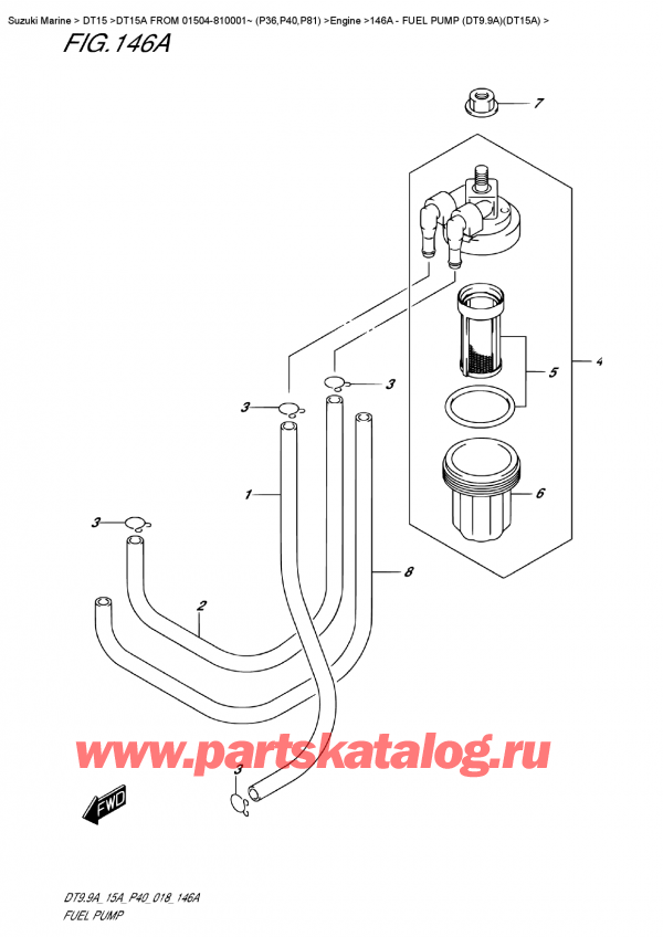   ,    , Suzuki DT15A S / L FROM 01504-810001~ (P40 018),   (Dt9.9A) (Dt15A) - Fuel  Pump   (Dt9.9A)(Dt15A)