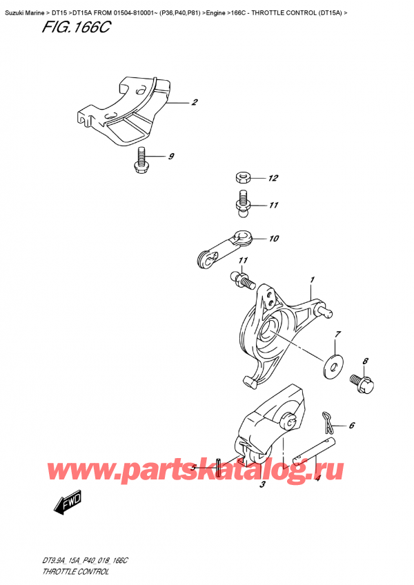 ,   , Suzuki DT15A S FROM 01504-810001~ (P40)  2018 , Throttle Control  (Dt15A)