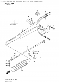 444F  -  Tiller  Handle  (Dt15A P40) (444F -  (Dt15A P40))