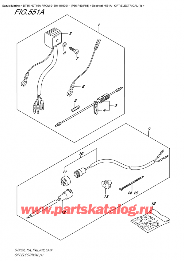 ,   , Suzuki DT15A S FROM 01504-810001~ (P40), Opt:electrical  (1)