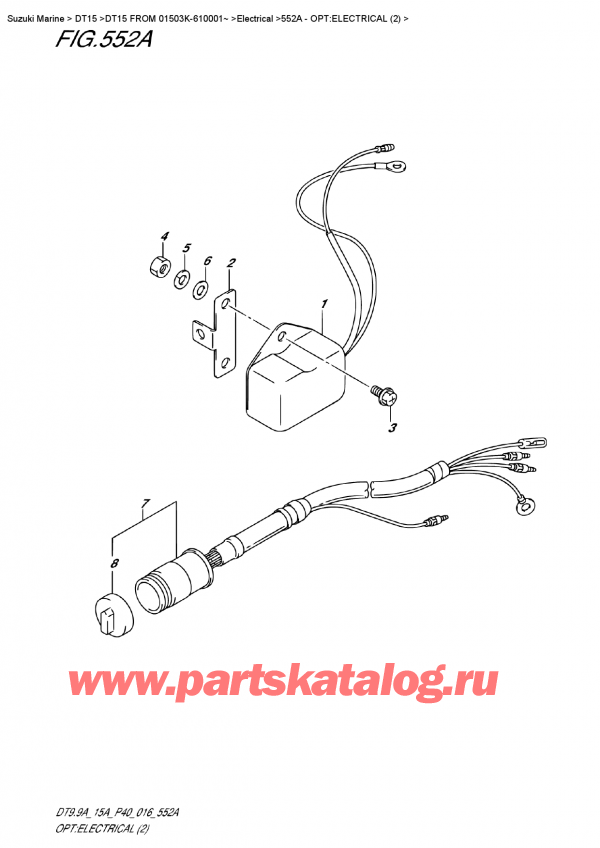  ,   , SUZUKI DT15A S / L FROM  01503K-610001~ (P40 016)  2016 , Opt:electrical  (2) / :  (2)