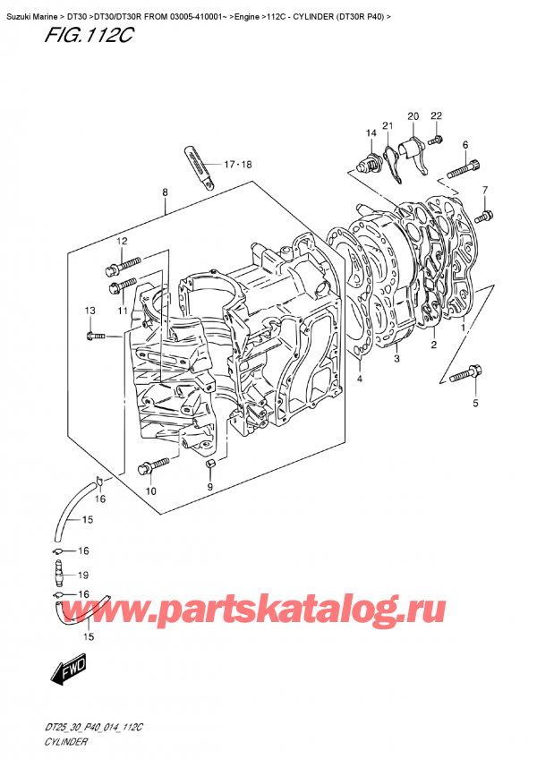  ,   , Suzuki DT30R S / L FROM 03005-410001~, Cylinder  (Dt30R P40)