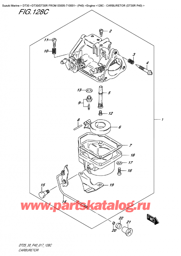  ,   , SUZUKI DT30R S/L FROM 03005-710001~ (P40)  2017 , Carburetor (Dt30R  P40) -  (Dt30R P40)