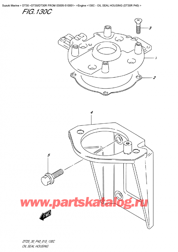 ,   , Suzuki DT30R S/L FROM 03005-510001~  2015 ,   (Dt30R P40) / Oil  Seal  Housing (Dt30R  P40)