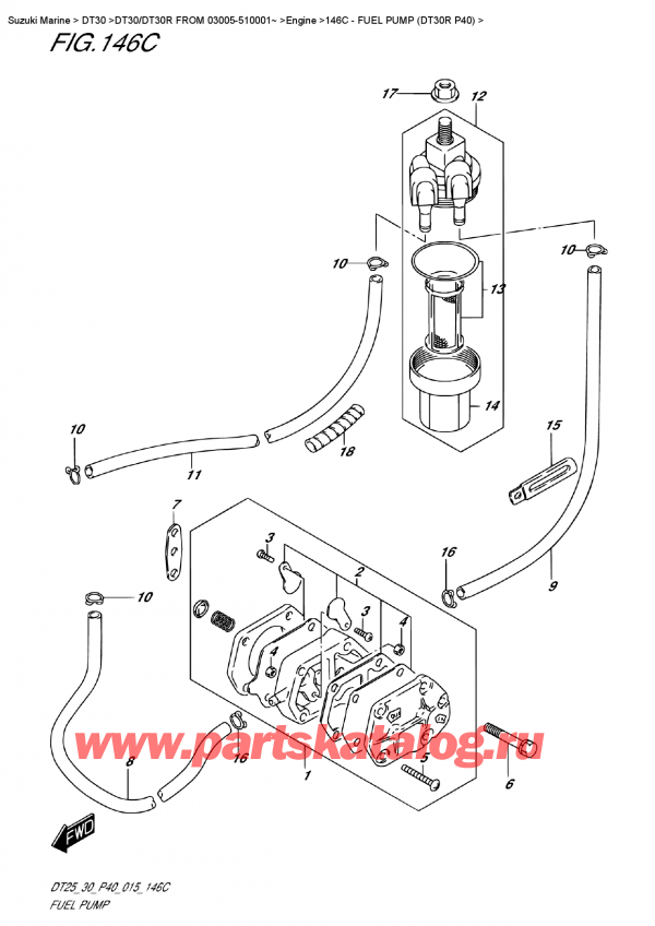  ,   , SUZUKI DT30R S/L FROM 03005-510001~  2015 , Fuel  Pump  (Dt30R P40)