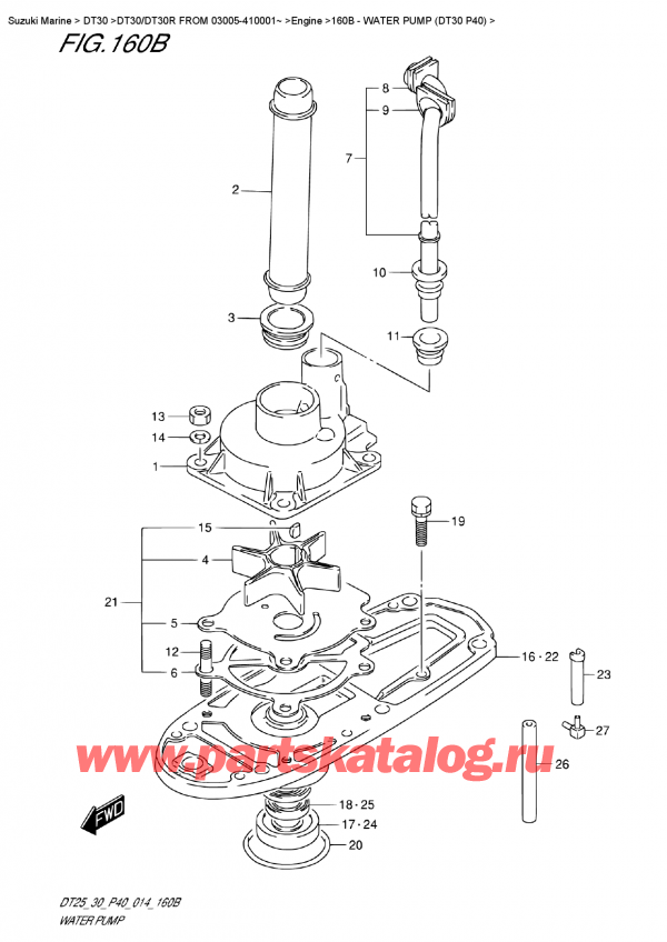  ,    , Suzuki DT30 S-L FROM 03005-410001~, Water  Pump (Dt30 P40) /   (Dt30 P40)