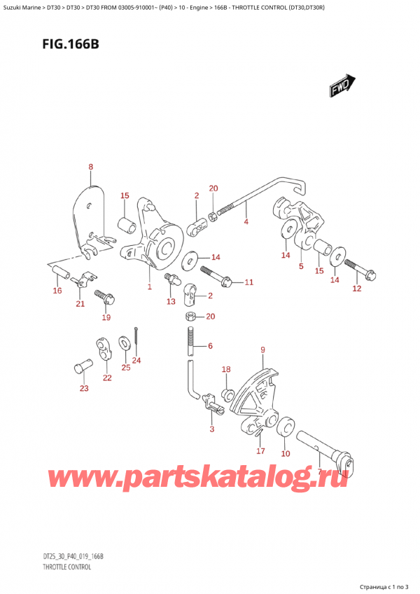   ,    , Suzuki Suzuki DT30 S/L FROM 03005-910001~ (P40 021)   2020 ,   (Dt30, Dt30R) - Throttle Control (Dt30,Dt30R)