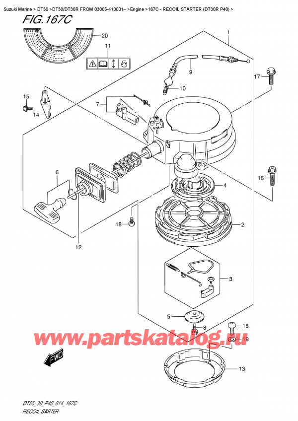 ,    , Suzuki DT30R S / L FROM 03005-410001~  2014 , Recoil  Starter (Dt30R P40) -   (Dt30R P40)