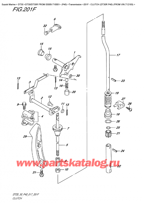 ,    , Suzuki DT30R S/L FROM 03005-710001~ (P40), Clutch (Dt30R  P40)  (From  Vin.712193)