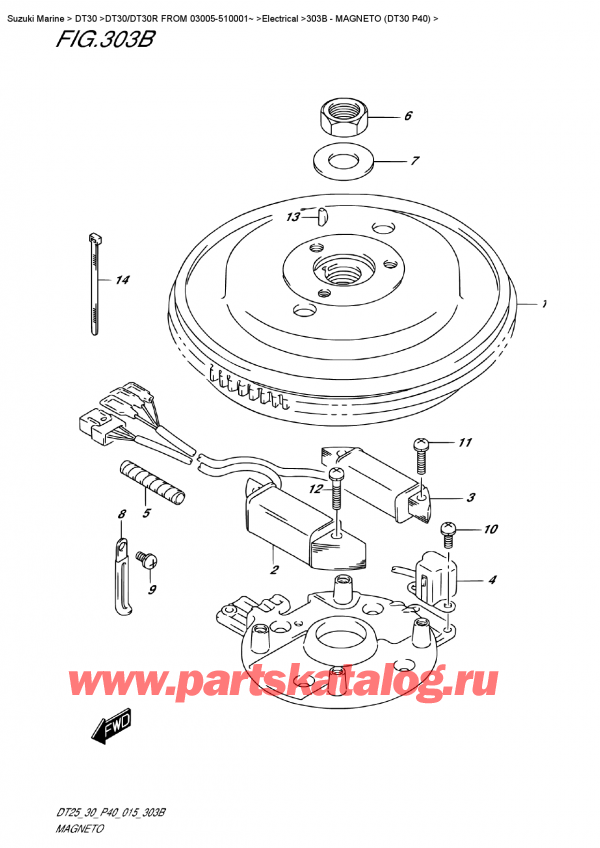  ,  , Suzuki DT30 S/L FROM 03005-510001~  2015 , Magneto  (Dt30 P40)