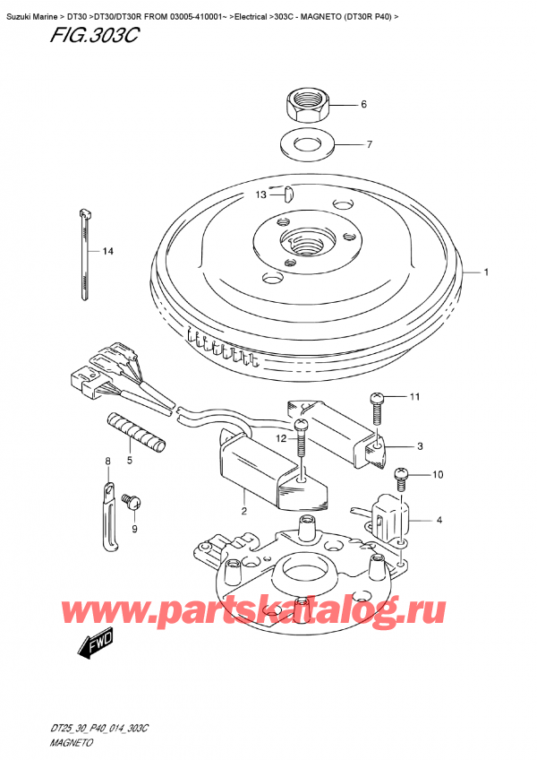  , , Suzuki DT30R S / L FROM 03005-410001~  2014 , Magneto  (Dt30R P40)