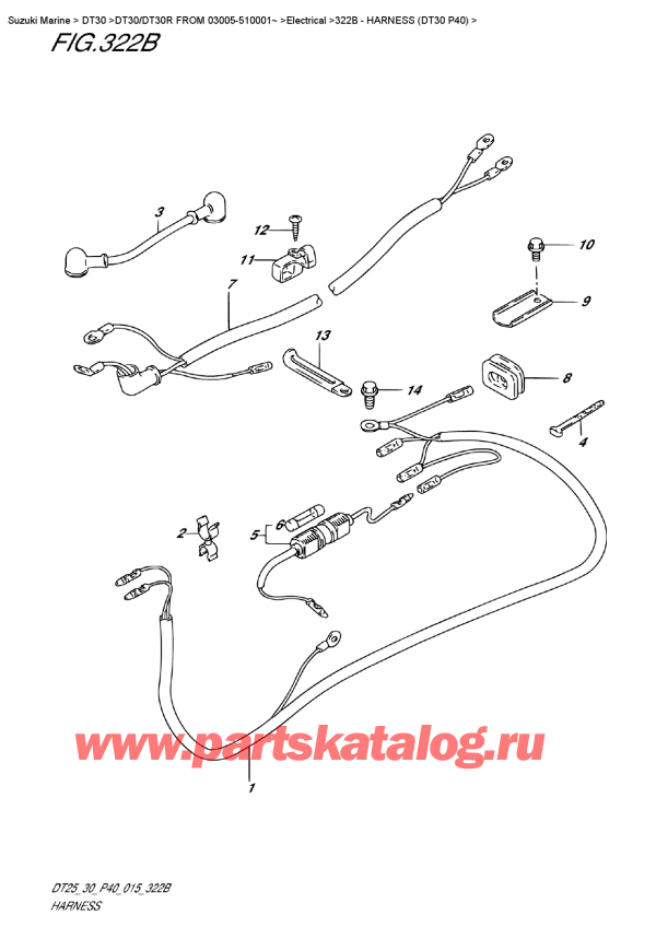  , , Suzuki DT30E S/L FROM 03005-510001~,   (Dt30 P40) - Harness  (Dt30 P40)