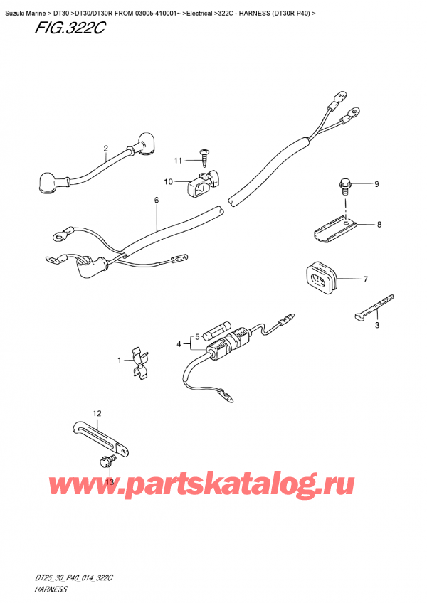  ,    , SUZUKI DT30R S / L FROM 03005-410001~,   (Dt30R P40) / Harness  (Dt30R P40)