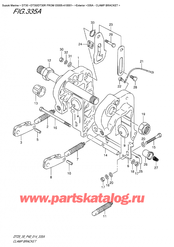 ,  , SUZUKI DT30R S / L FROM 03005-410001~  2014 , Clamp  Bracket -  