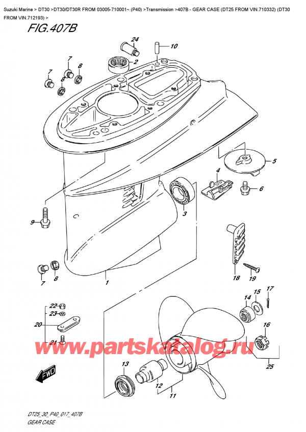  ,   , Suzuki DT30E S/L FROM 03005-710001~ (P40), Gear Case  (Dt25 From  Vin.710332)  (Dt30  From  Vin.712193) /    (Dt25 From Vin.710332) (Dt30 From Vin.712193)