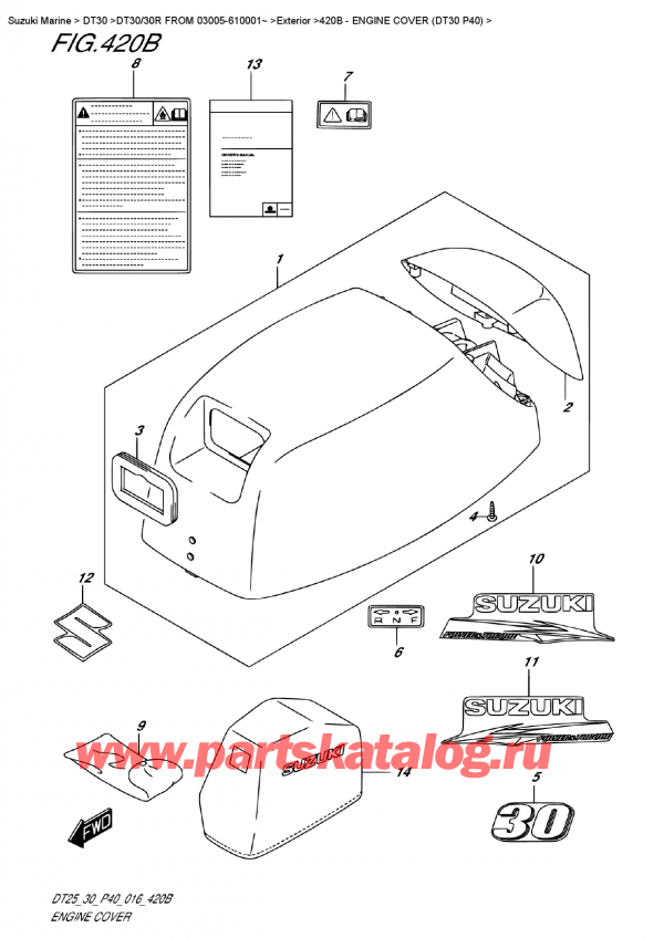   ,   , Suzuki DT30/30R  FROM 03005-610001~ , Engine Cover (Dt30 P40)