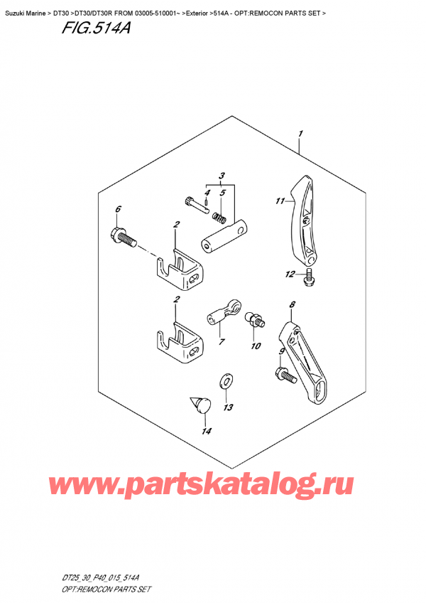   ,   , Suzuki DT30E S/L FROM 03005-510001~, :    / Opt:remocon Parts  Set