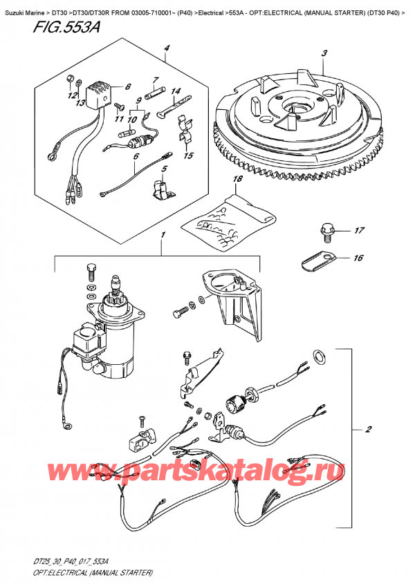  ,    , SUZUKI DT30 S/L FROM 03005-710001~ (P40), Opt:electrical  (Manual  Starter)  (Dt30  P40) / :  ( ) (Dt30 P40)