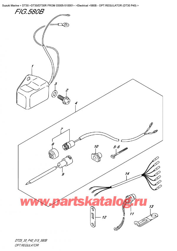  ,    , SUZUKI DT30E S/L FROM 03005-510001~, Opt:regulator (Dt30 P40)