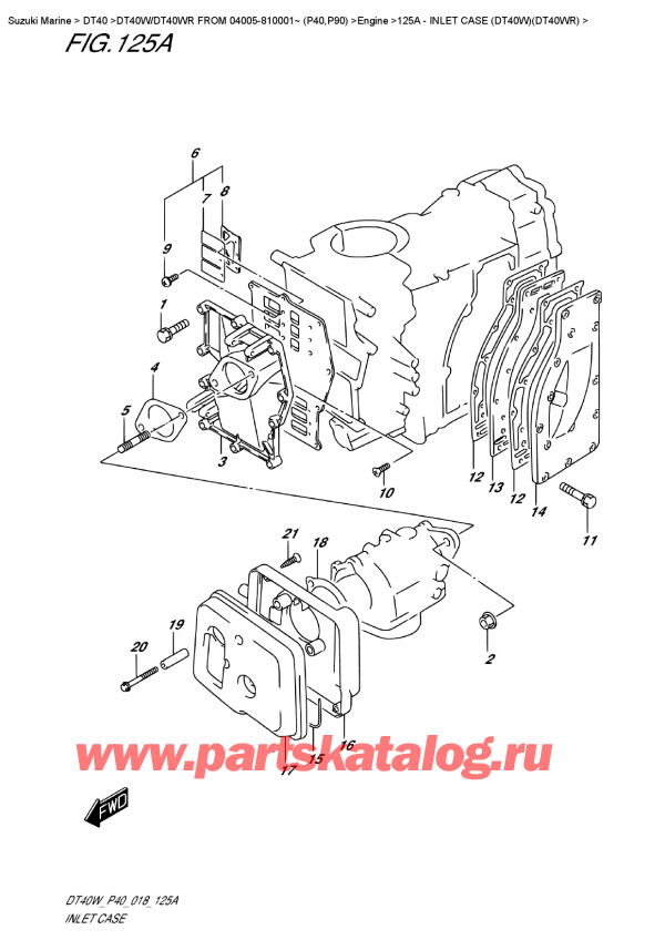 ,   , SUZUKI DT40W RS / RL FROM 04005-810001~ (P40)  2018 , Inlet Case  (Dt40W)(Dt40Wr) /  Case (Dt40W) (Dt40Wr)