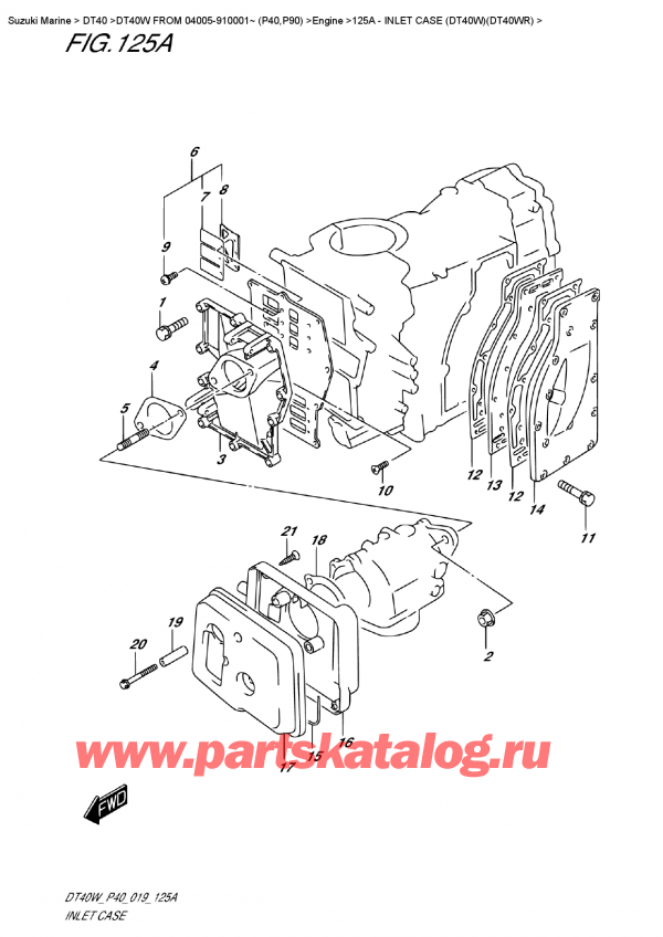  ,    , Suzuki DT40W S-L FROM 04005-910001~ (P40)  2019 ,  Case (Dt40W) (Dt40Wr) - Inlet  Case (Dt40W)(Dt40Wr)