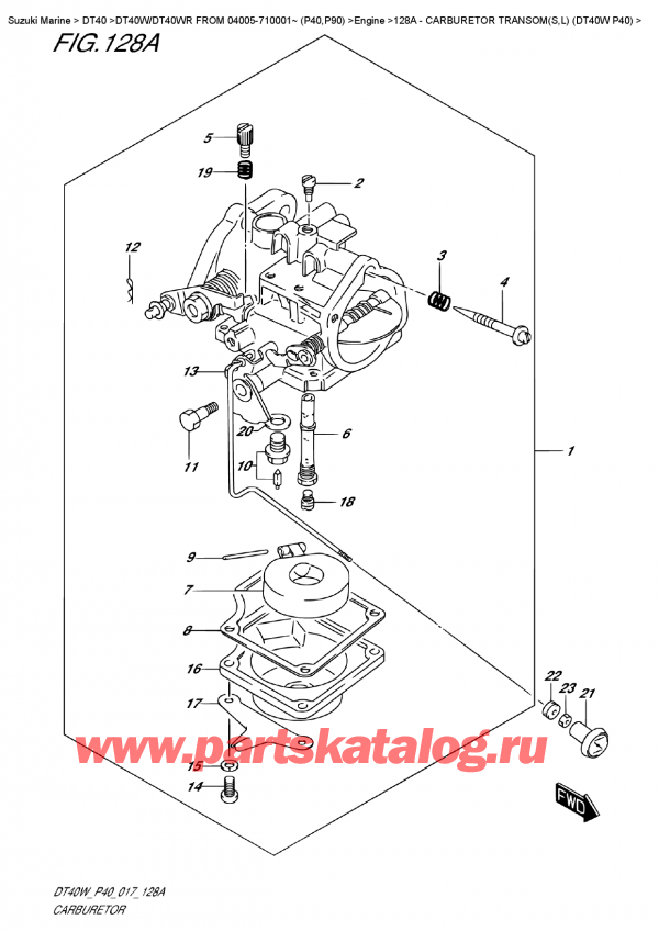 ,    , SUZUKI DT40W S / L FROM 04005-710001~ (P40),  Transom (S, l) (Dt40W P40) - Carburetor Transom(S,l)  (Dt40W  P40)