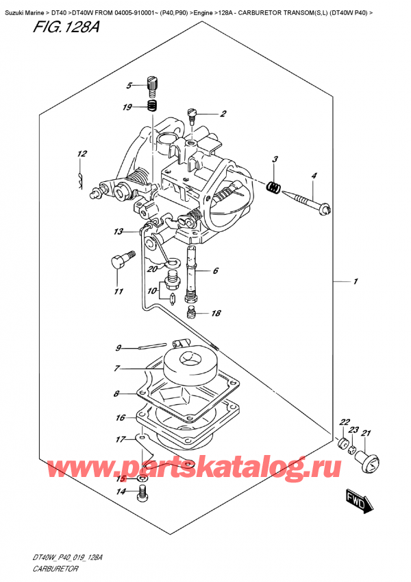 ,   , Suzuki DT40W S-L FROM 04005-910001~ (P40), Carburetor Transom(S,l) (Dt40W  P40)