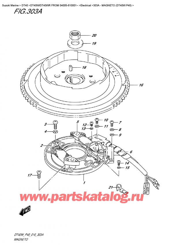  ,   , SUZUKI DT40W S/L FROM 04005-610001~ , Magneto (Dt40W P40) /  (Dt40W P40)