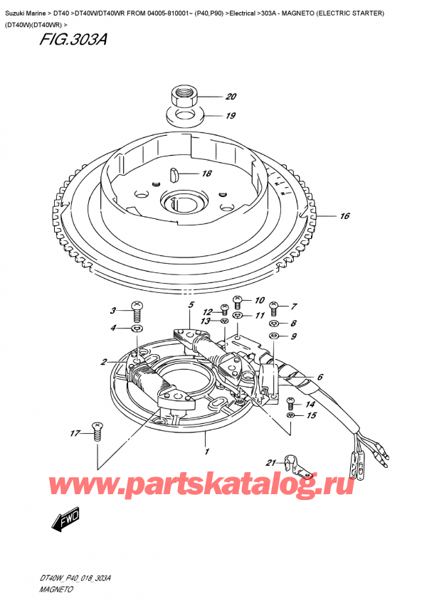  ,    , Suzuki DT40W RS / RL FROM 04005-810001~ (P40),  () (Dt40W) (Dt40Wr)