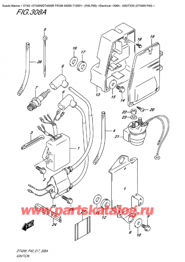 ,   , Suzuki DT40W S / L FROM 04005-710001~ (P40), Ignition (Dt40W P40) / Ignition  (Dt40W P40)