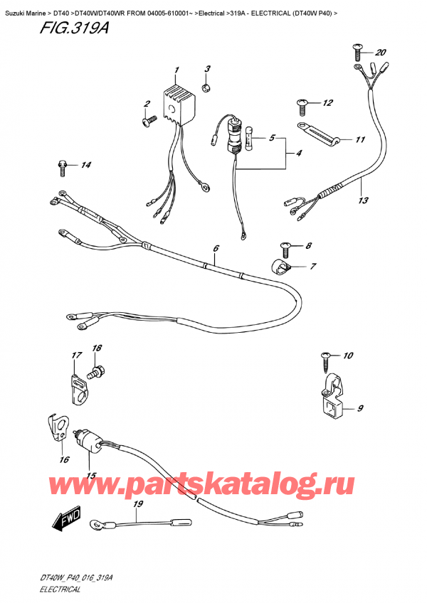  ,   , Suzuki DT40W S/L FROM 04005-610001~   2016 , Electrical (Dt40W P40) /  (Dt40W P40)