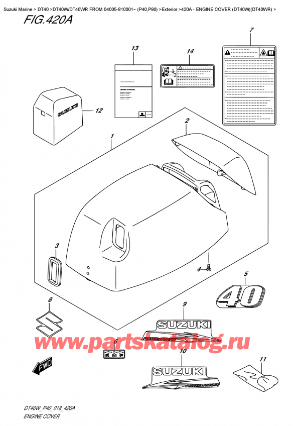 ,   , Suzuki DT40W RS / RL FROM 04005-810001~ (P40),   () (Dt40W) (Dt40Wr)