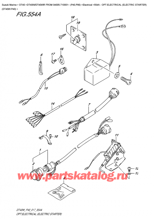  ,   , Suzuki DT40W S / L FROM 04005-710001~ (P40), Opt:electrical  (Electric  Starter)  (Dt40W  P40) - :      (Dt40W P40)