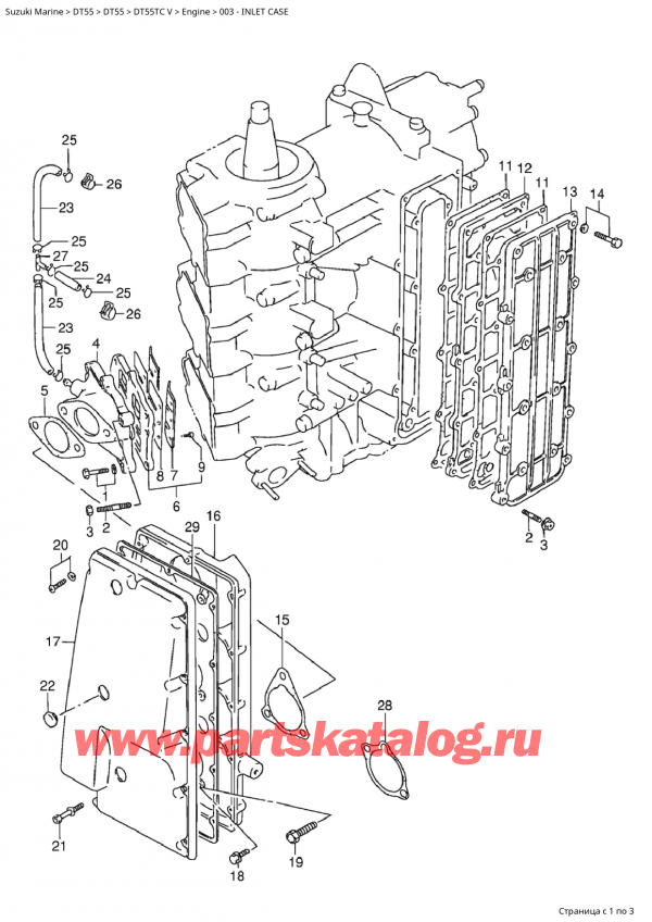  ,   ,  Suzuki DT55TC V, Inlet Case /  Case