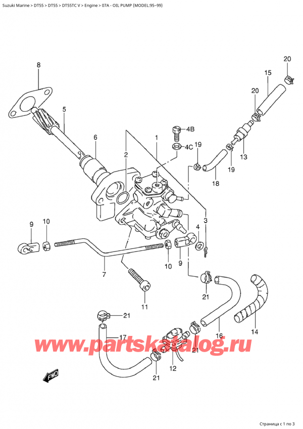  ,    , SUZUKI Suzuki DT55TC V  1998 ,   (Model: 95~99) / Oil Pump (Model:95~99)