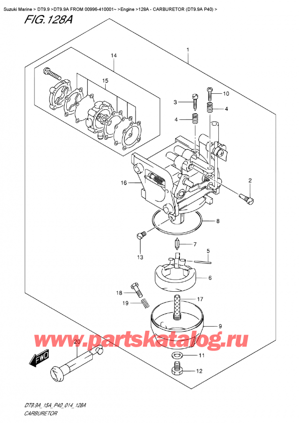  ,    , Suzuki DT9.9A  FROM 00996-410001~   2014 , Carburetor  (Dt9.9A P40)