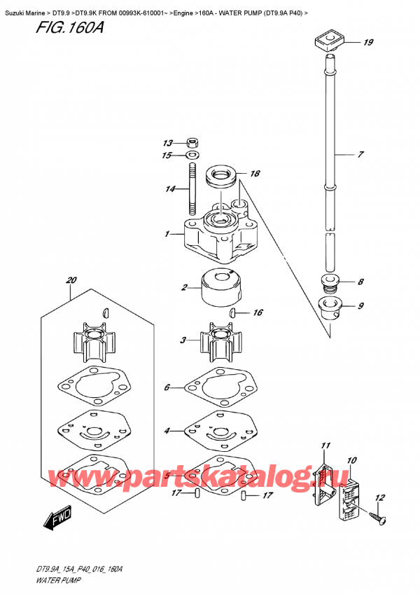  ,   , Suzuki DT9.9AK FROM 00993K-610001~ , Water  Pump  (Dt9.9A P40)