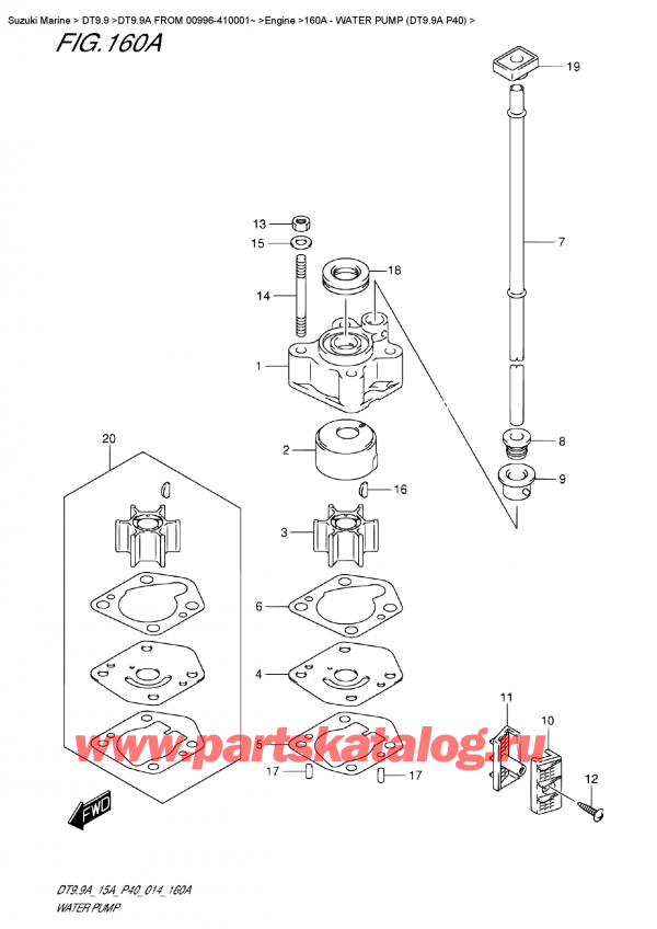  ,  , Suzuki DT9.9A  FROM 00996-410001~ ,   (Dt9.9A P40) - Water  Pump  (Dt9.9A P40)