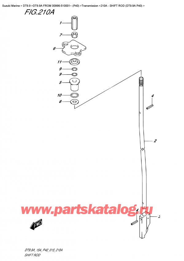 ,   , Suzuki DT9.9A S FROM 00996-510001~ (P40)   2015 ,   (Dt9.9A P40) / Shift  Rod (Dt9.9A  P40)