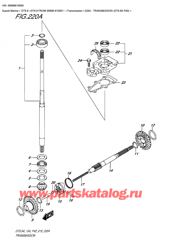 ,    , Suzuki DT9.9 FROM 00996-610001~   2016 , Transmission (Dt9.9A P40)