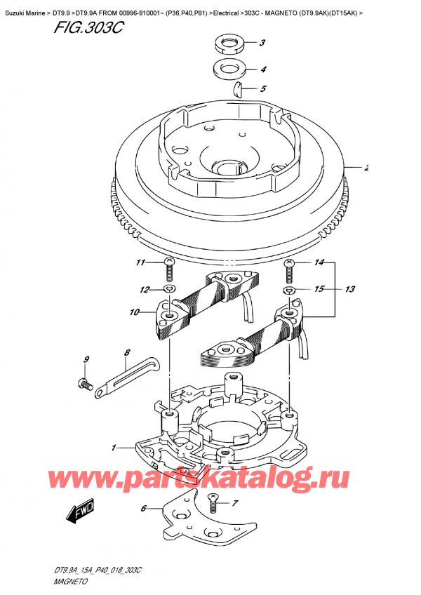   ,   , Suzuki DT9.9A S FROM 00996-810001~ (P40), Magneto  (Dt9.9Ak)(Dt15Ak)